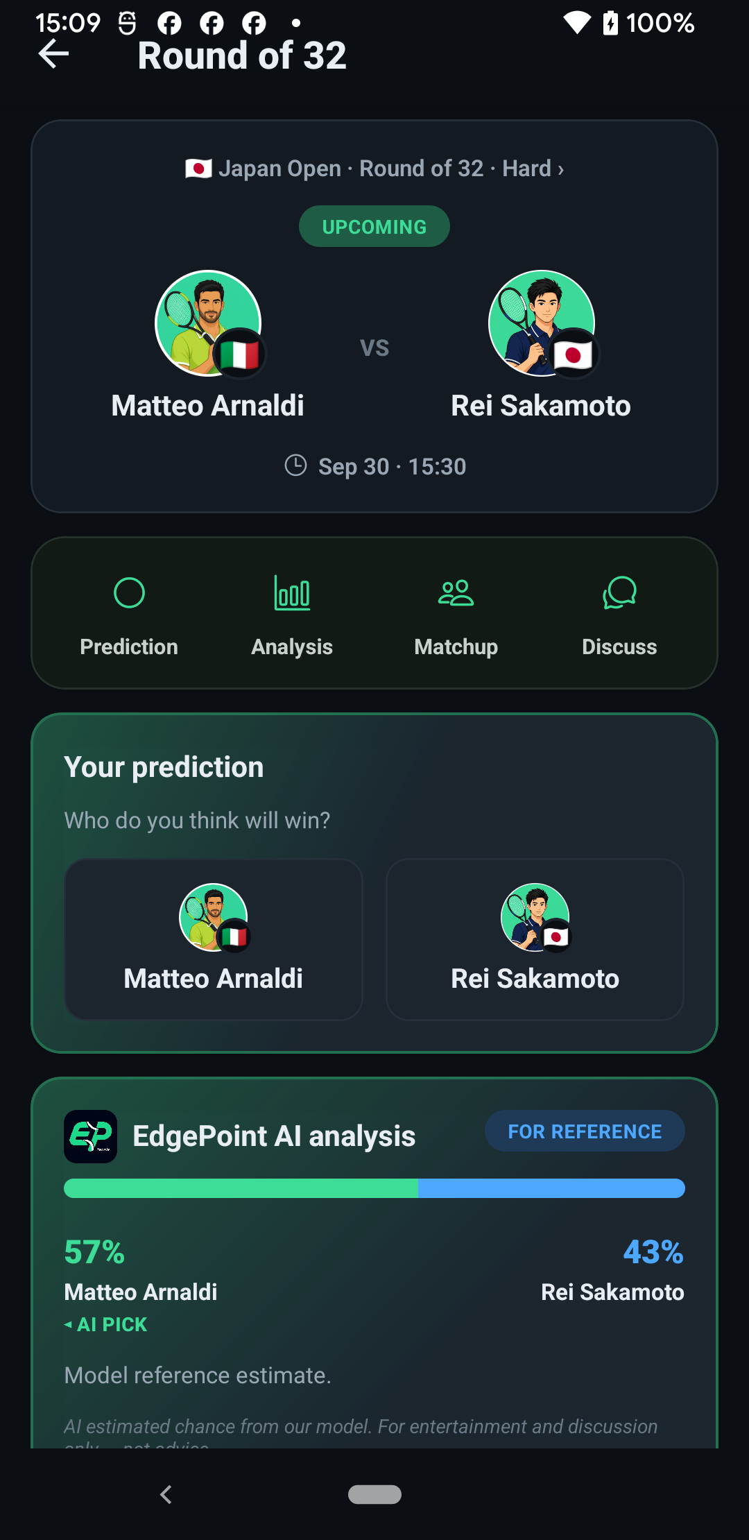 AI match insight screen
